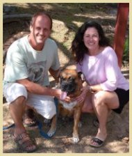 Jon and Cheryl Kittrell with their dog, Max